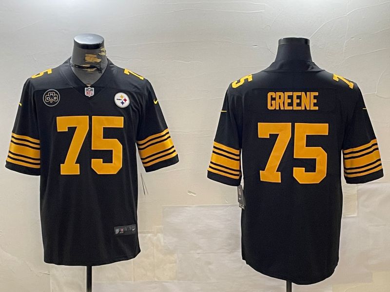 Men Pittsburgh Steelers #75 Greene Black 2024 Nike Limited NFL Jersey style 3->pittsburgh steelers->NFL Jersey